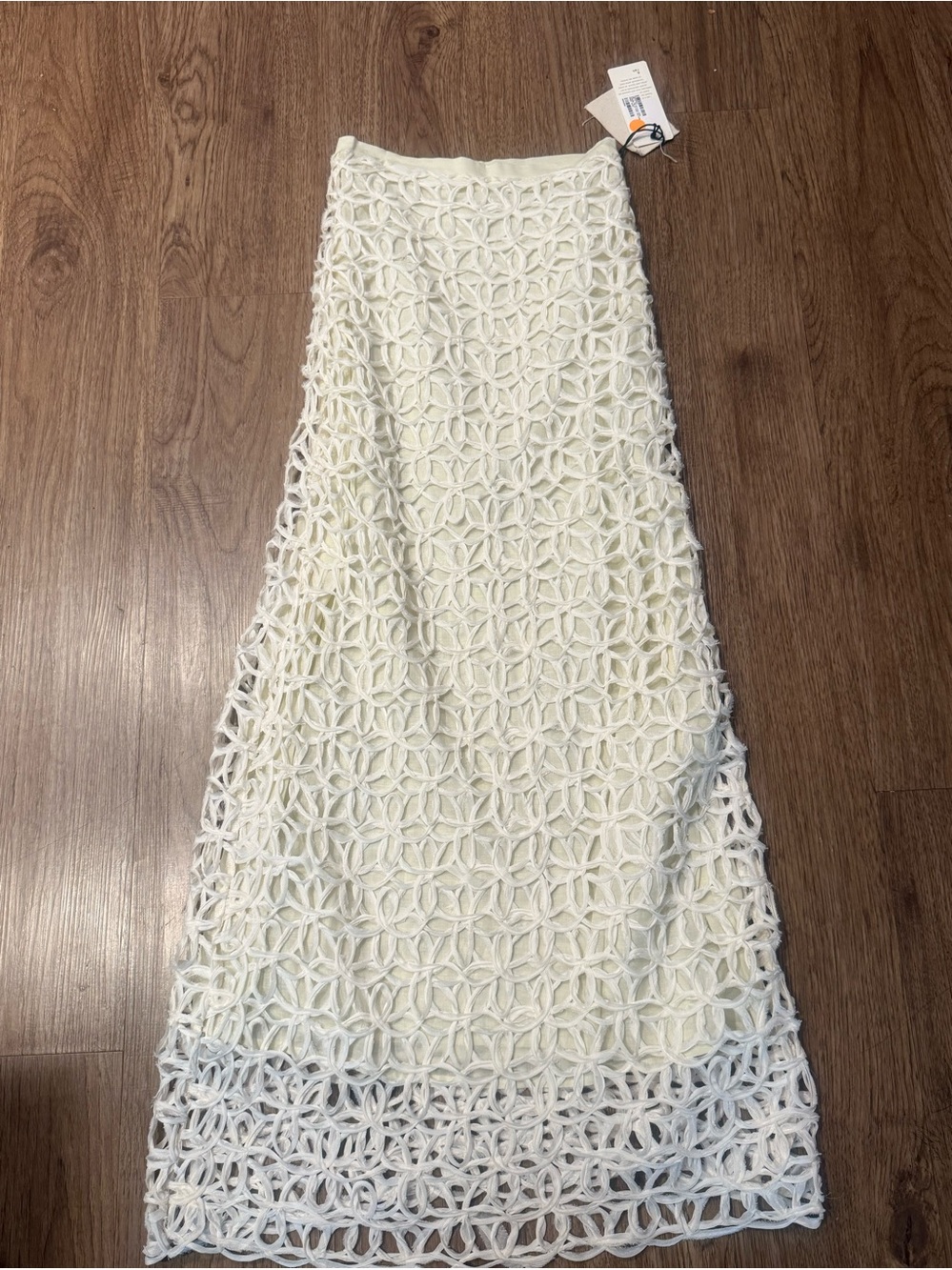 A.REN Cream Crochet Maxi Skirt - Beach to Brunch Style SIze S NWT - Picture 3 of 8